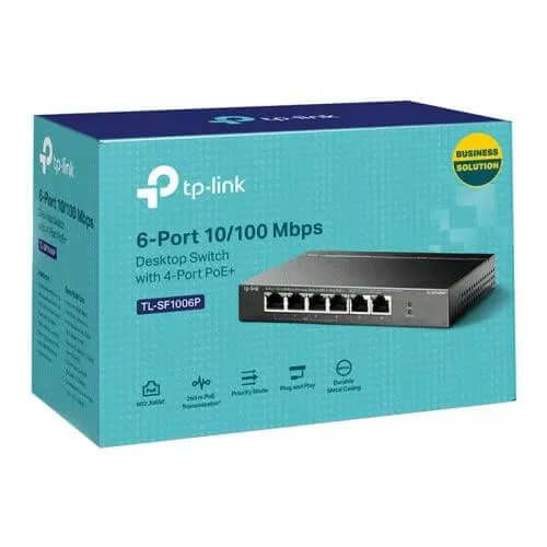 TP-LINK (TL-SF1006P) 6-Port 10/100 Unmanaged Desktop Switch, 4 Port £ 31.43 X-Case