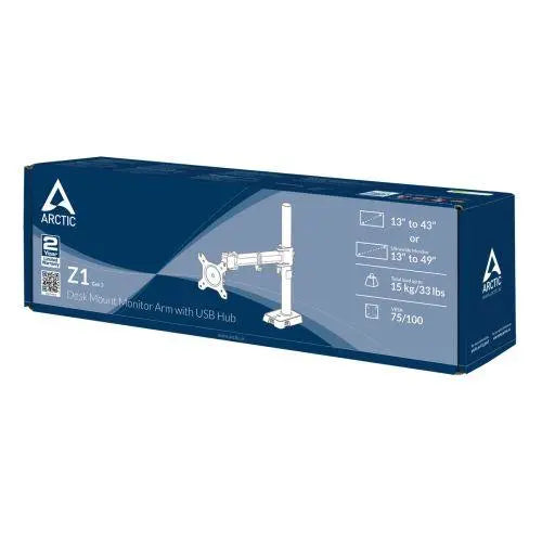 Arctic Z1 Gen 3 Single Monitor Arm with 4-Port USB 2.0 Hub, up to 43" £ 26.51 X-Case