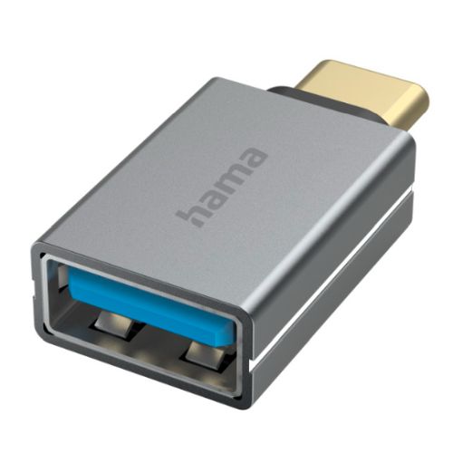 Hama USB 3.2 Gen1 OTG Adapter, USB-C Male to USB-A Female, 5Gbps, Aluminium-0