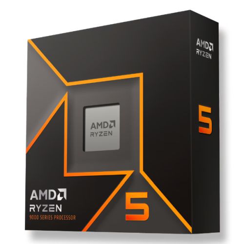 AMD Ryzen 5 9600X CPU, AM5, 3.9GHz (5.4 Turbo), 6-Core, 65W, 38MB Cache, 4nm, 9th Gen, Radeon Graphics, NO HEATSINK/FAN-0