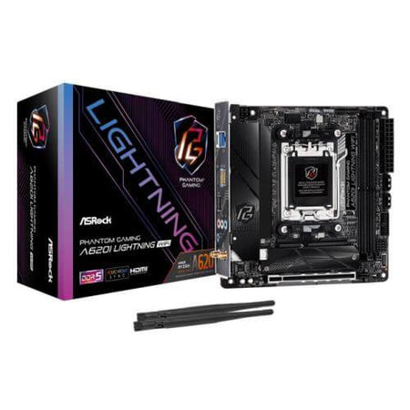 Asrock A620I LIGHTNING WIFI, AMD A620, AM5, Mini ITX, 2 DDR5, HDMI, Wi-Fi 6E, 2.5G LAN, 2x M.2-5