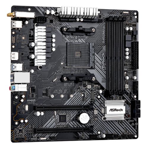 Asrock B450M/AC R2.0, AMD B450, AM4, Micro ATX, 4 DDR4, HDMI, GB LAN, AC Wi-Fi, 1x M.2-2