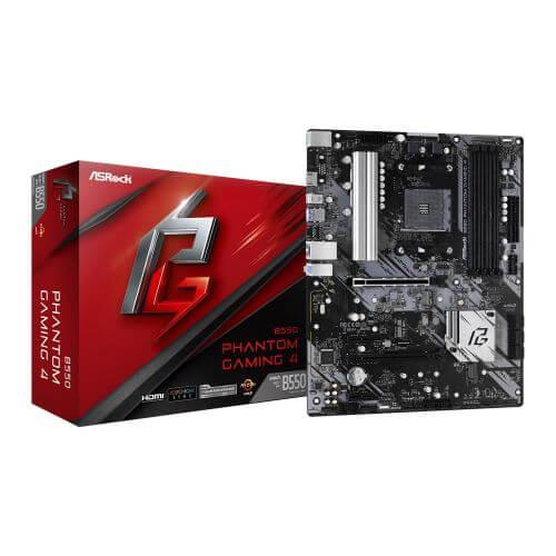 Asrock B550 PHANTOM GAMING 4, AMD B550, AM4, ATX, 4 DDR4, HDMI, XFire, PCIe4, M.2-3