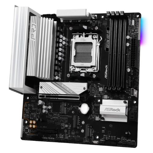 Asrock B850M PRO RS, AMD B850, AM5, Micro ATX, 4 DDR5, HDMI, DP, 2.5G LAN, RGB, 3x M.2-1