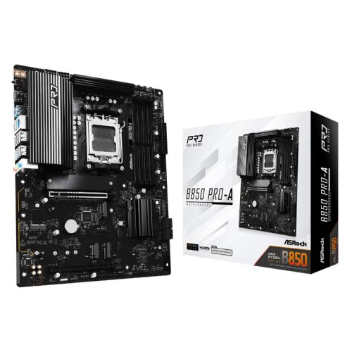 Asrock B850 PRO-A, AMD B850, AM5, ATX, 4 DDR5, HDMI, USB-C (DP-alt), 2.5G LAN, 4x M.2-4