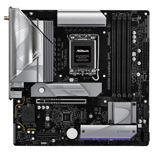 Asrock B860M LIVEMIXER WIFI, Intel B860, 1851, Micro ATX, 4 DDR5, HDMI, TB4, Wi-Fi 6E, 2.5G LAN, RGB, 3x M.2-0