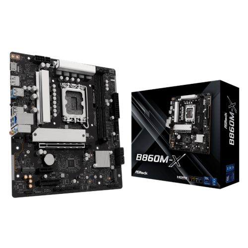 Asrock B860M-X, Intel B860, 1851, Micro ATX, 2 DDR5, HDMI, DP, 2.5G LAN, 2x M.2-4