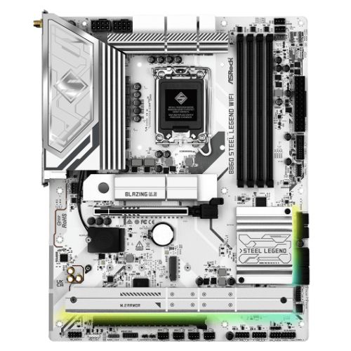 Asrock B860 STEEL LEGEND WIFI, Intel B860, 1851, ATX, 4 DDR5, HDMI, DP, TB4, Wi-Fi 6E, 2.5G LAN, RGB, 4x M.2-0