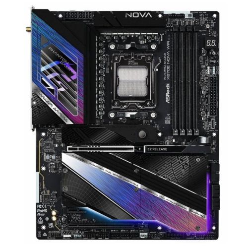 Asrock X870E NOVA WIFI, AMD X870E, AM5, ATX, 4 DDR5, HDMI, 2 USB4, Wi-Fi 7, 5G LAN, RGB, 5x M.2-0