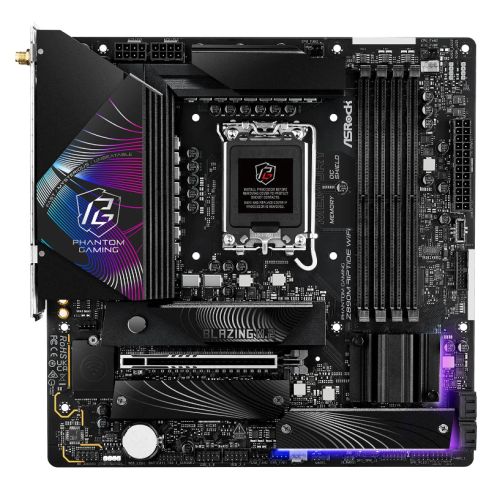 Asrock Z890M RIPTIDE WIFI, Intel Z890, 1851, Micro ATX, 4 DDR5, HDMI, DP, 2 TB4, Wi-Fi 6E, 2.5G LAN, RGB, 3x M.2-0