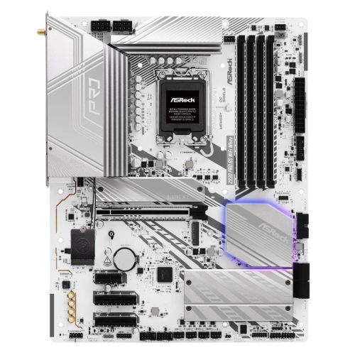 Asrock Z890 PRO RS WIFI WHITE, Intel Z890, 1851, ATX, 4 DDR5, HDMI, DP, 2 TB4, Wi-Fi 6E, 2.5G LAN, RGB, 4x M.2-0