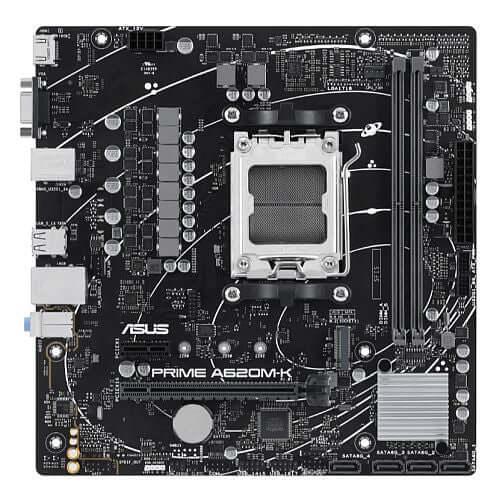 Asus PRIME A620M-K, AMD A620, AM5, Micro ATX, 2 DDR5, VGA, HDMI, GB LAN, PCIe4, 1x M.2-0