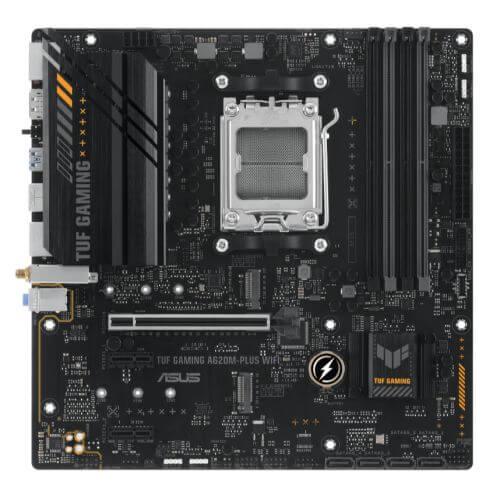 Asus TUF GAMING A620M-PLUS WIFI, AMD A620, AM5, Micro ATX, 4 DDR5, HDMI, 2 DP, Wi-Fi 6, 2.5G LAN, PCIe4, 2x M.2-0