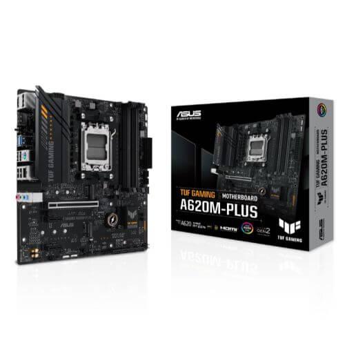 Asus TUF GAMING A620M-PLUS, AMD A620, AM5, Micro ATX, 4 DDR5, HDMI, 2 DP, 2.5G LAN, PCIe4, 2x M.2-4