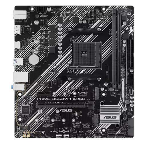 Asus PRIME B550M-K ARGB, AMD B550, AM4, Micro ATX, 2 DDR4, HDMI, DP, PCIe4, 2x M.2-0