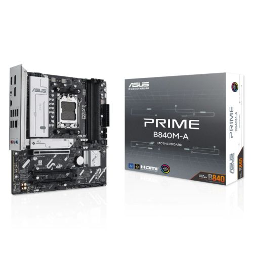 Asus PRIME B840M-A-CSM - Corporate Stable Model, AMD B840, AM5, Micro ATX, 4 DDR5, HDMI, 2 DP, 2.5G LAN, 3x M.2-5