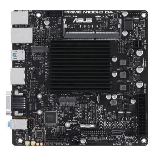 Asus PRIME N100I-D D4-CSM, Integrated Intel Quad-Core N100, Mini ITX, 1 DDR4 SODIMM, VGA, HDMI, DP, LPT, COM Port, 1x M.2, Fanless-0