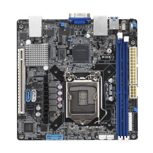 Asus P12R-I Server MB, Intel C252, 1200 for Xeon E-2300, Mini ITX, 2 DDR4, Dual GB LAN, 1x M.2, 6 x SATA3, Onboard ASMB10-iKVM-0