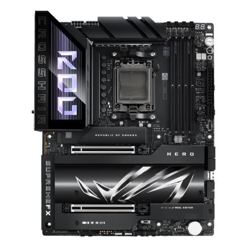 Asus ROG CROSSHAIR X870E HERO, AMD X870E, AM5, ATX, 4 DDR5, HDMI, 2 USB4, Wi-Fi 7, 5G & 2.5G LAN, PD 60W, RGB, 5x M.2-0