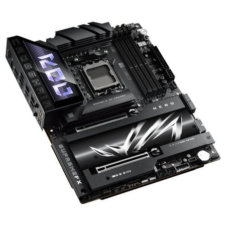 Asus ROG CROSSHAIR X870E HERO, AMD X870E, AM5, ATX, 4 DDR5, HDMI, 2 USB4, Wi-Fi 7, 5G & 2.5G LAN, PD 60W, RGB, 5x M.2-2