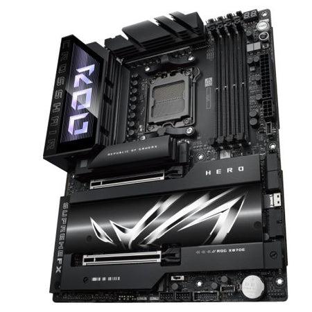 Asus ROG CROSSHAIR X870E HERO, AMD X870E, AM5, ATX, 4 DDR5, HDMI, 2 USB4, Wi-Fi 7, 5G & 2.5G LAN, PD 60W, RGB, 5x M.2-3