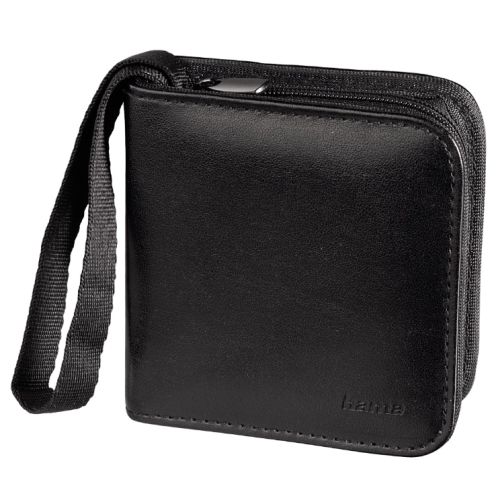 Hama Memory Card Case, Large, Faux Leather, Black, 8.8 x 2.6 x 9.2 cm Compartment, Max 12 Cards-0