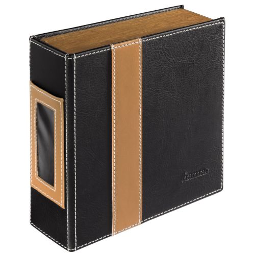 Hama CD/DVD/Blu-Ray Disc Album Wallet, Up to 28 Discs, Black/Brown-0