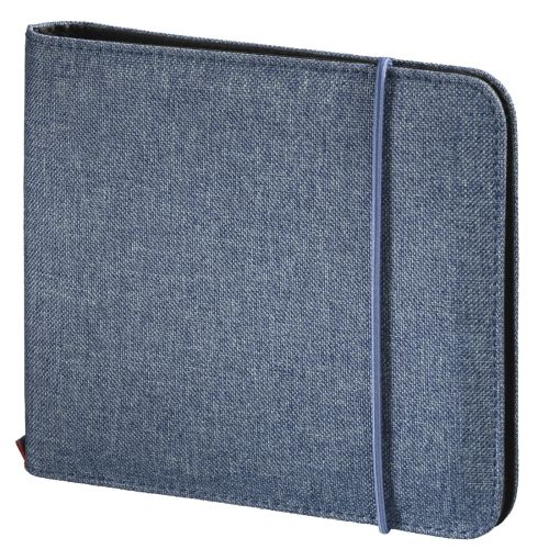 Hama Up to Fashion CD/DVD/Blu-Ray Disc Wallet, Up to 24 Discs, Blue-0