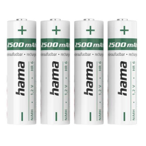 Hama NiMH AA Mignon Rechargeable Batteries (4-Pack), 2500mAh, 1.2V-0