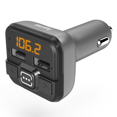 Hama FM Transmitter with Bluetooth, microSD Slot, 2x USB-A-0