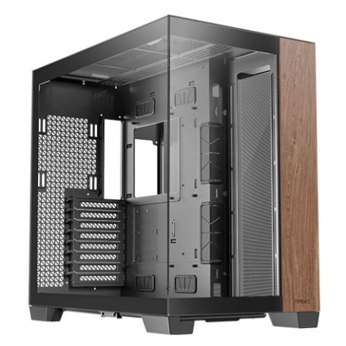 Antec C8 Wood Gaming Case w/ Glass Side & Front, E-ATX, Dual Chamber, Mesh Panels, USB-C, Black/Wood-0