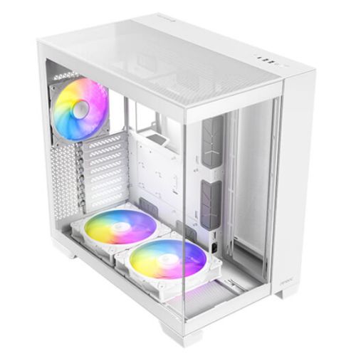 Antec C8 ARGB Gaming Case w/ Glass Side & Front, E-ATX, 3x ARGB Fans, ARGB PWM Fan Hub, Dual Chamber, Mesh Panels, USB-C, White-0