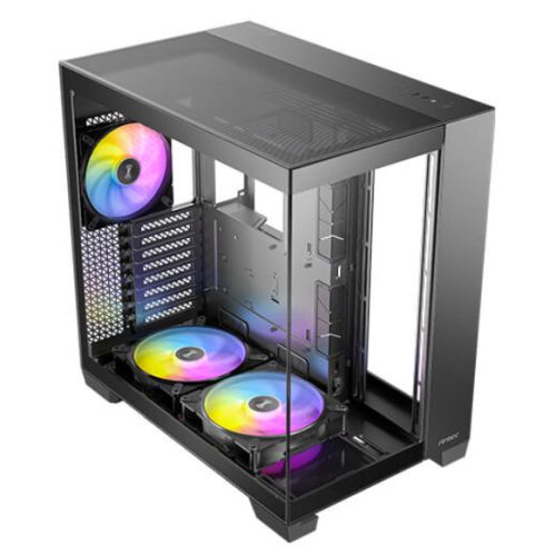 Antec C8 ARGB Gaming Case w/ Glass Side & Front, E-ATX, 3x ARGB Fans, ARGB PWM Fan Hub, Dual Chamber, Mesh Panels, USB-C, Black-0