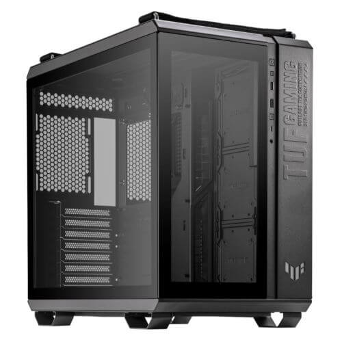 Asus TUF Gaming GT502 Case w/ Front & Side Glass Window, ATX, Dual Chamber, Modular Design, LED Control Button, USB-C, Carry Handles, Black-0