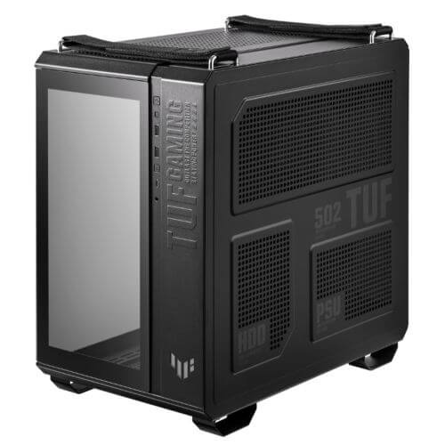 Asus TUF Gaming GT502 Case w/ Front & Side Glass Window, ATX, Dual Chamber, Modular Design, LED Control Button, USB-C, Carry Handles, Black-4