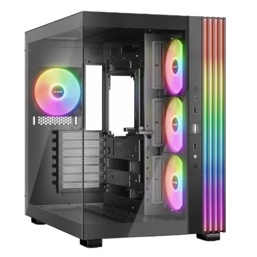 Be Quiet! Light Base 600 LX ARGB Gaming Case w/ Glass Front & Side, ATX, Invertible, 4x ARGB Fans, 1.33M ARGB Strip & Controller, USB-C, Asus BTF Compatible, Black-0