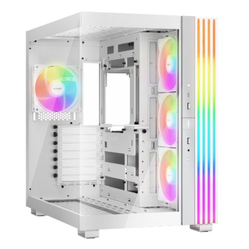 Be Quiet! Light Base 600 LX ARGB Gaming Case w/ Glass Front & Side, ATX, Invertible, 4x ARGB Fans, 1.33M ARGB Strip & Controller, USB-C, Asus BTF Compatible, White-0