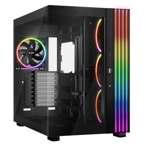 Be Quiet! Light Base 900 FX ARGB Gaming Case w/ Glass Front & Side, E-ATX, Invertible, 4x ARGB Fans, 3M ARGB Strip & Controller, USB-C, Asus BTF Compatible, Black-0