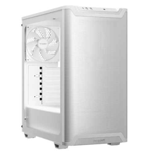 Be Quiet! Pure Base 501 Airflow Window Gaming Case, ATX w/ Glass Side, Compact Design, 2 Pure Wings 3 Fans, High Airflow Front & Top, USB-C, White-0