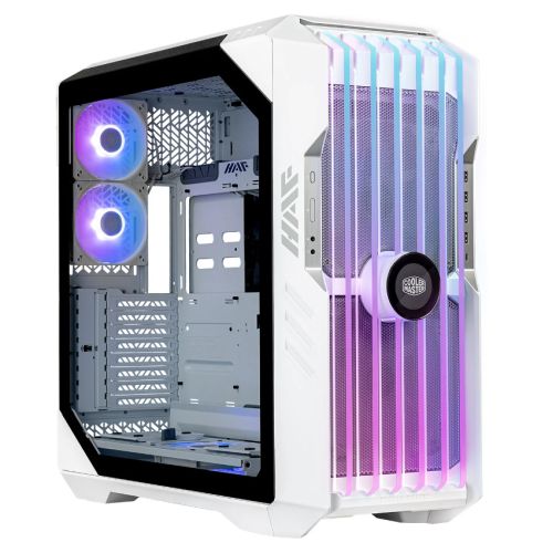 Cooler Master HAF 700 EVO Gaming Case w/ Glass Side, E-ATX, Multi Chamber, 5x ARGB Fans, ARGB Fan Hub, Front LCD Display, USB-C, White-0