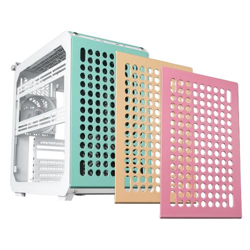 Cooler Master Qube 500 Flatpack Macaron Edition Modular Case w/ Glass Side, E-ATX, ARGB Fan, Highly Customisable, Multi-Colour Panels-0