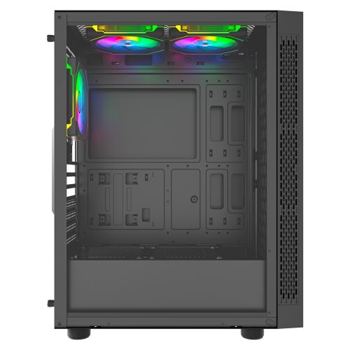 Vida Apeiron Black ARGB Gaming Case w/ Glass Side & Infinity Effect Front, E-ATX, 3x ARGB Fans, 6-Port Fan Hub & Remote Control-5