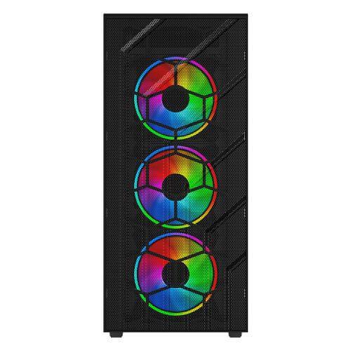 Vida Sirocco V2 Black ARGB Gaming Case w/ Glass Window, ATX, 6x ARGB Fans, Mesh Front-2