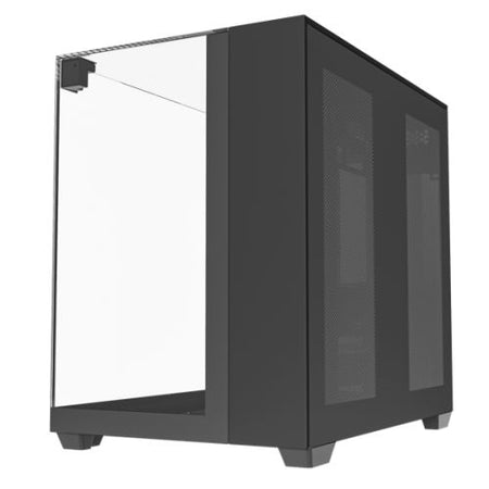 Vida Visio Black ARGB Gaming Cube Case w/ Glass Side, Front & Top, ATX, 4x ARGB Fans, 6-Port Fan Hub & Remote Control, USB-C, Asus BTF Compatible-4