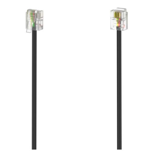 Hama RJ11 (6p4c) Modular Cable, Male to Male, 6 Metres, Black-0