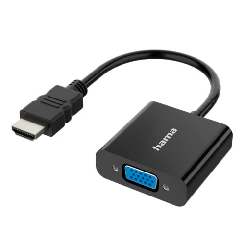 Hama HDMI Male to VGA Female Converter Cable with Audio 3.5mm Jack, 15cm, Black, *Eco-Friendly Packaging*-0