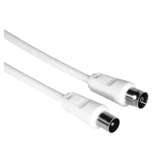 Hama Antenna Cable, Coax Male to Coax Female, 75dB, 3 Metre, White-0