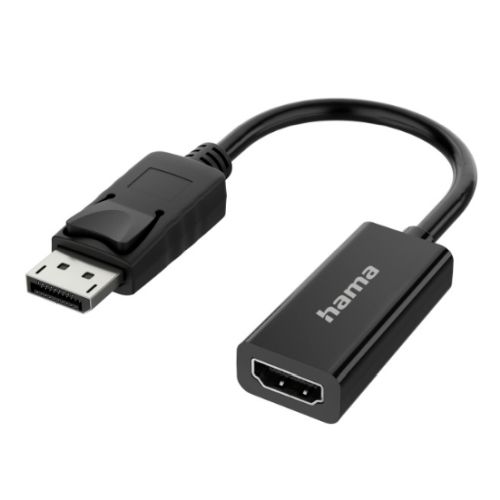 Hama DisplayPort Male to HDMI Female Converter, Ultra-HD 4K, Black, *Eco-Friendly Packaging*-0