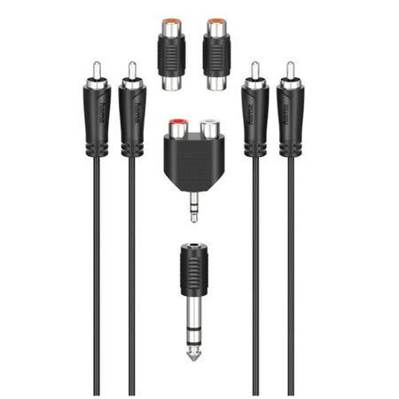 Hama RCA Connection Kit, 2x RCA Plugs to 2x RCA Plugs, 4x Adapters, 2.5 Metre-0