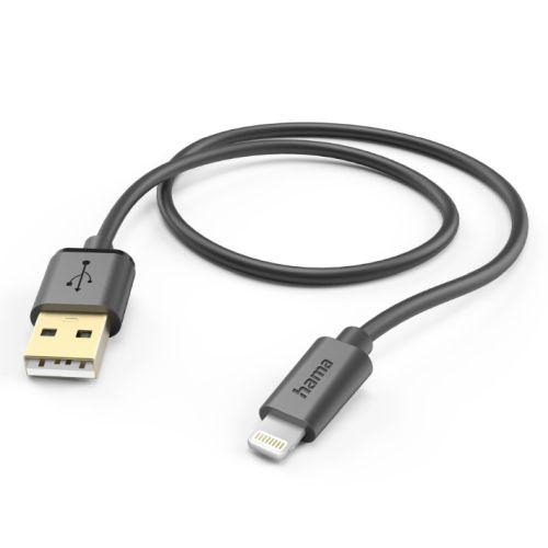 Hama Charging/Data USB-A to Lightning Cable, 480Mbps, 1.5 Metre, Black-0